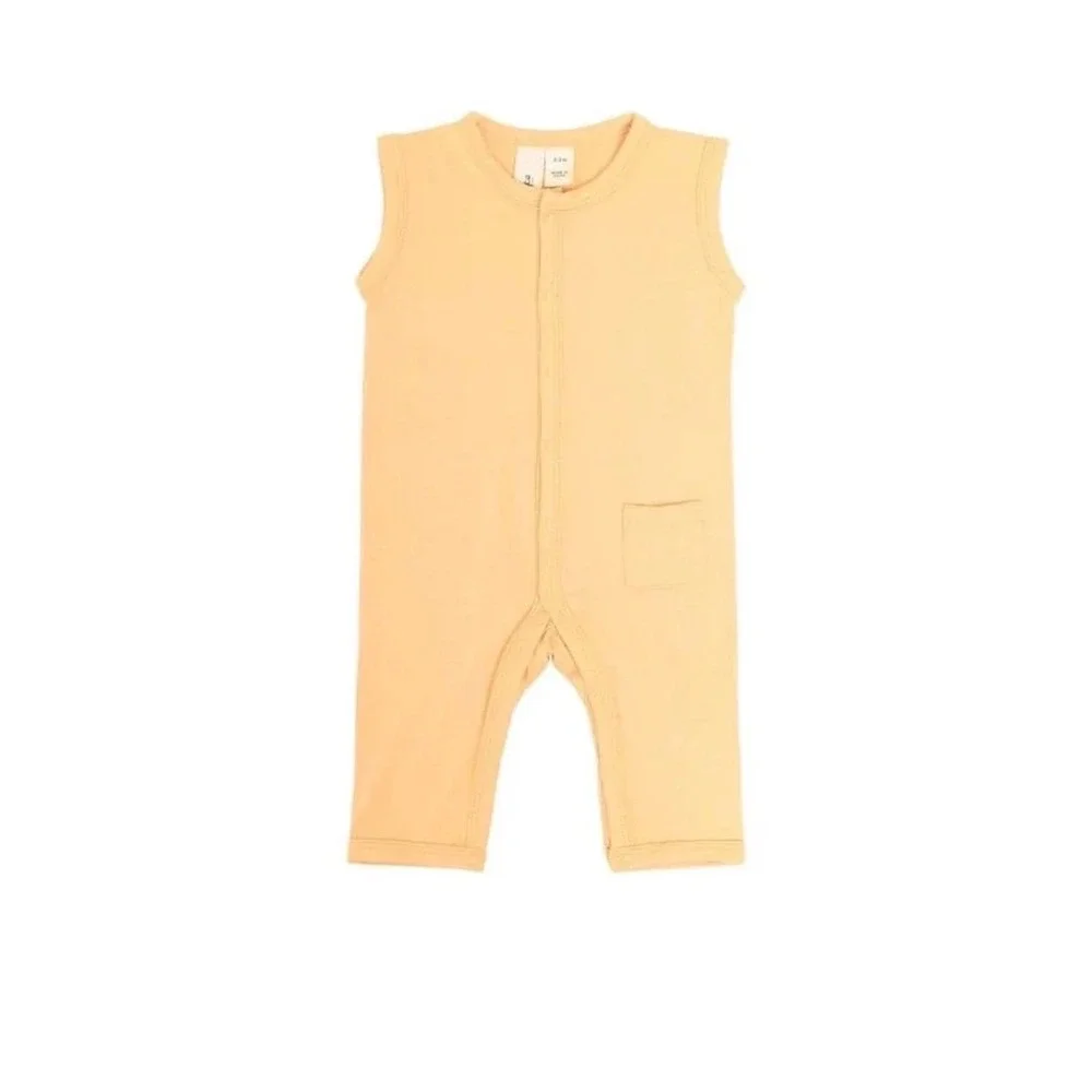Kyte Baby Sleeveless Snap Romper Marigold Yellow Bamboo Rayon 0-3 Months NWT